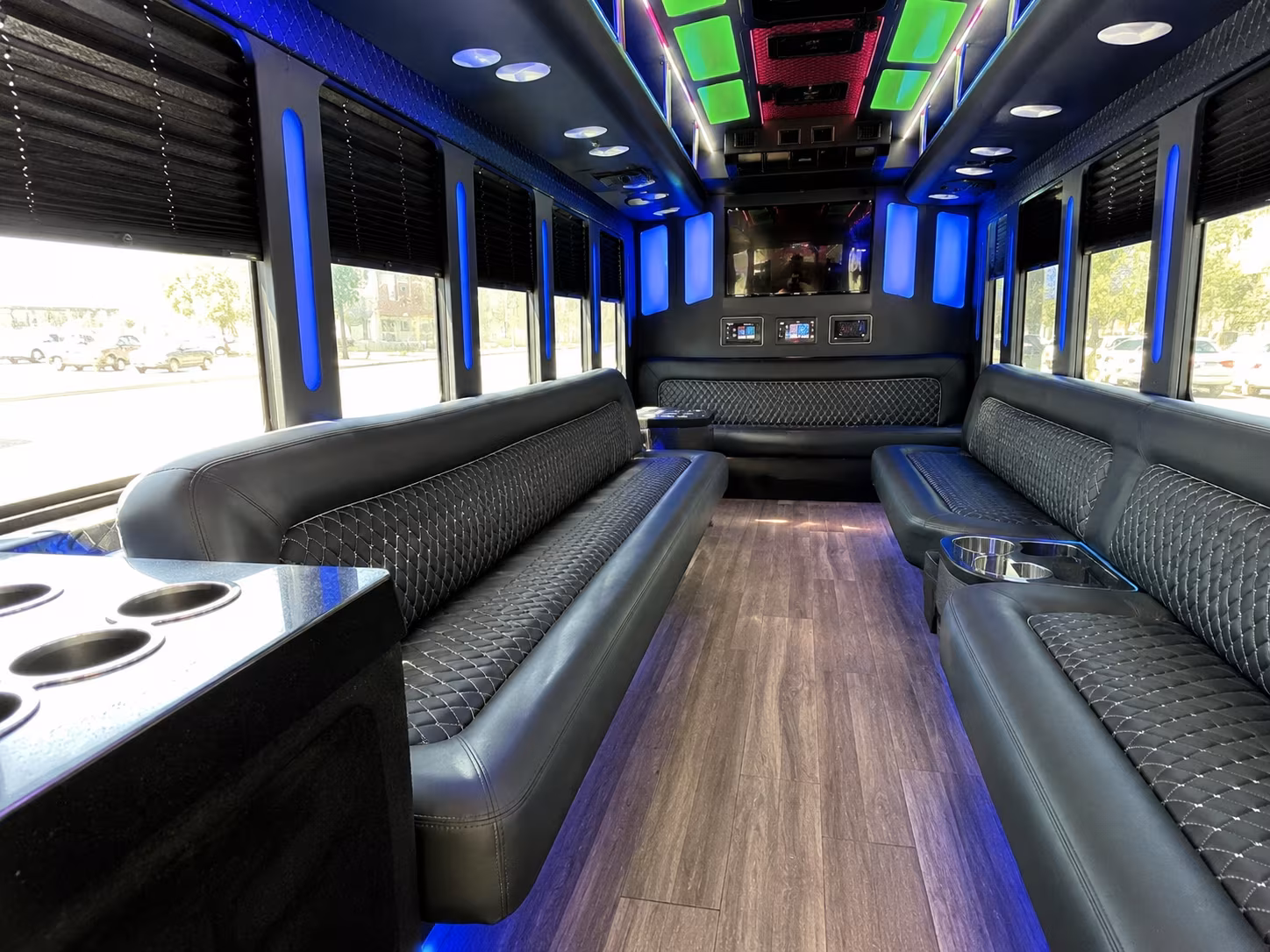 lorain 15 passenger party bus inside