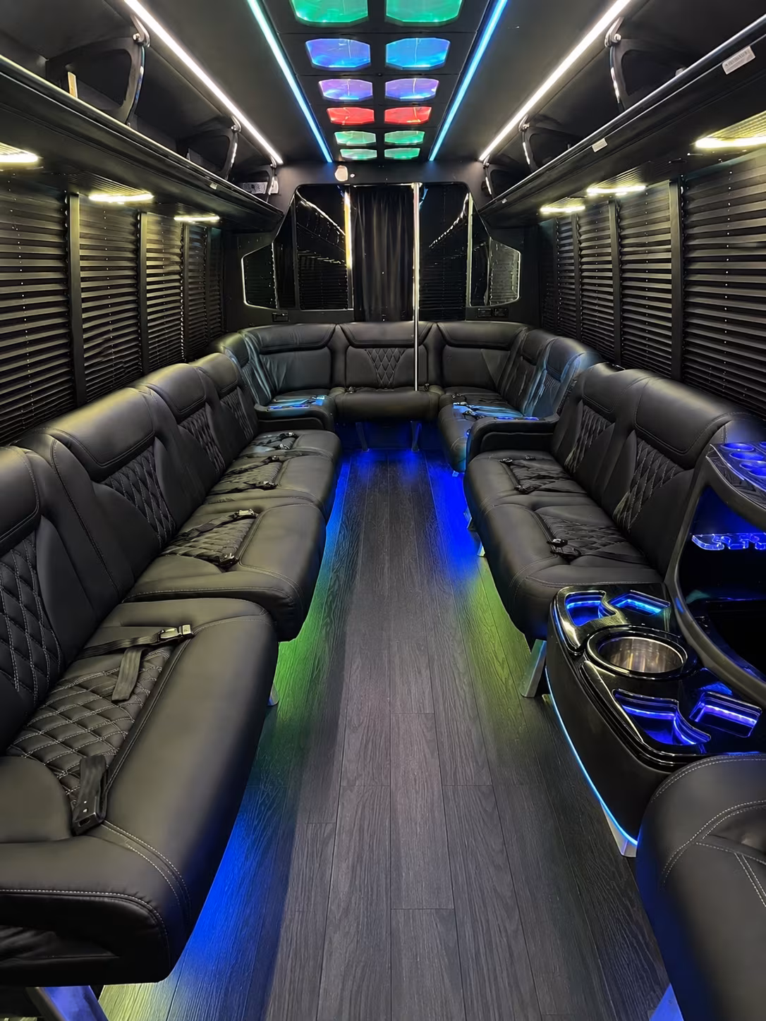 lorain 20 passenger party bus interior