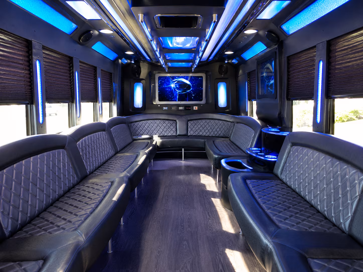lorain 28 passenger party bus inside