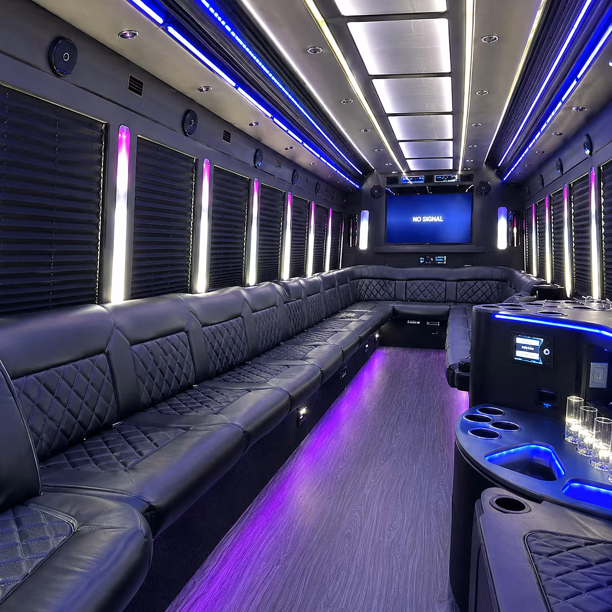 lorain 30 passenger party bus inside