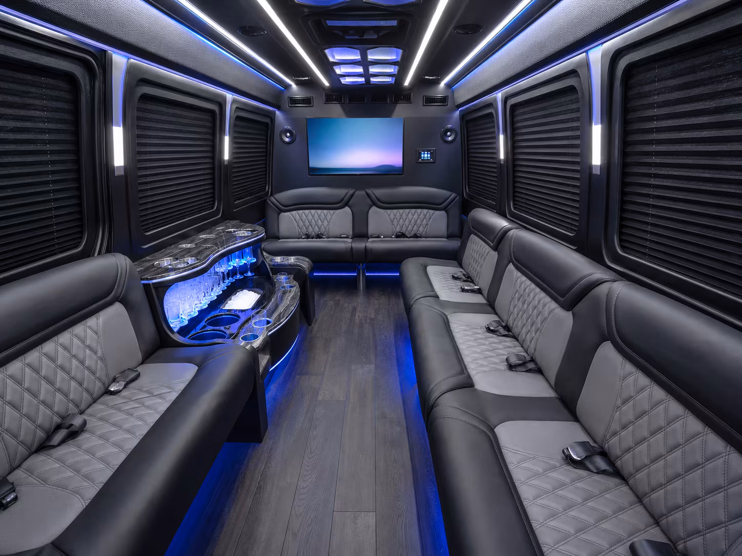 lorain 30 passenger party bus interior