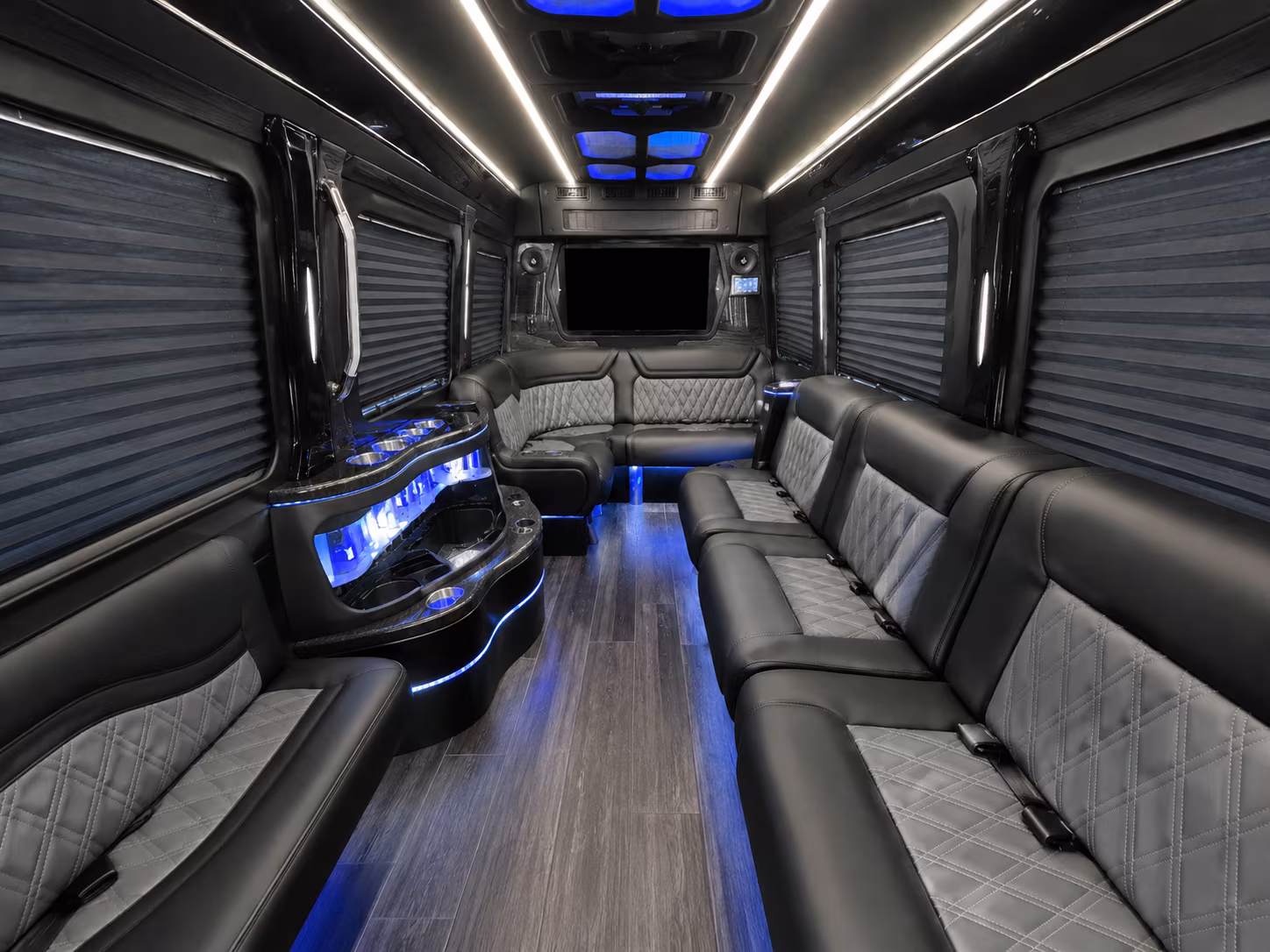 lorain 50 passenger party bus interior