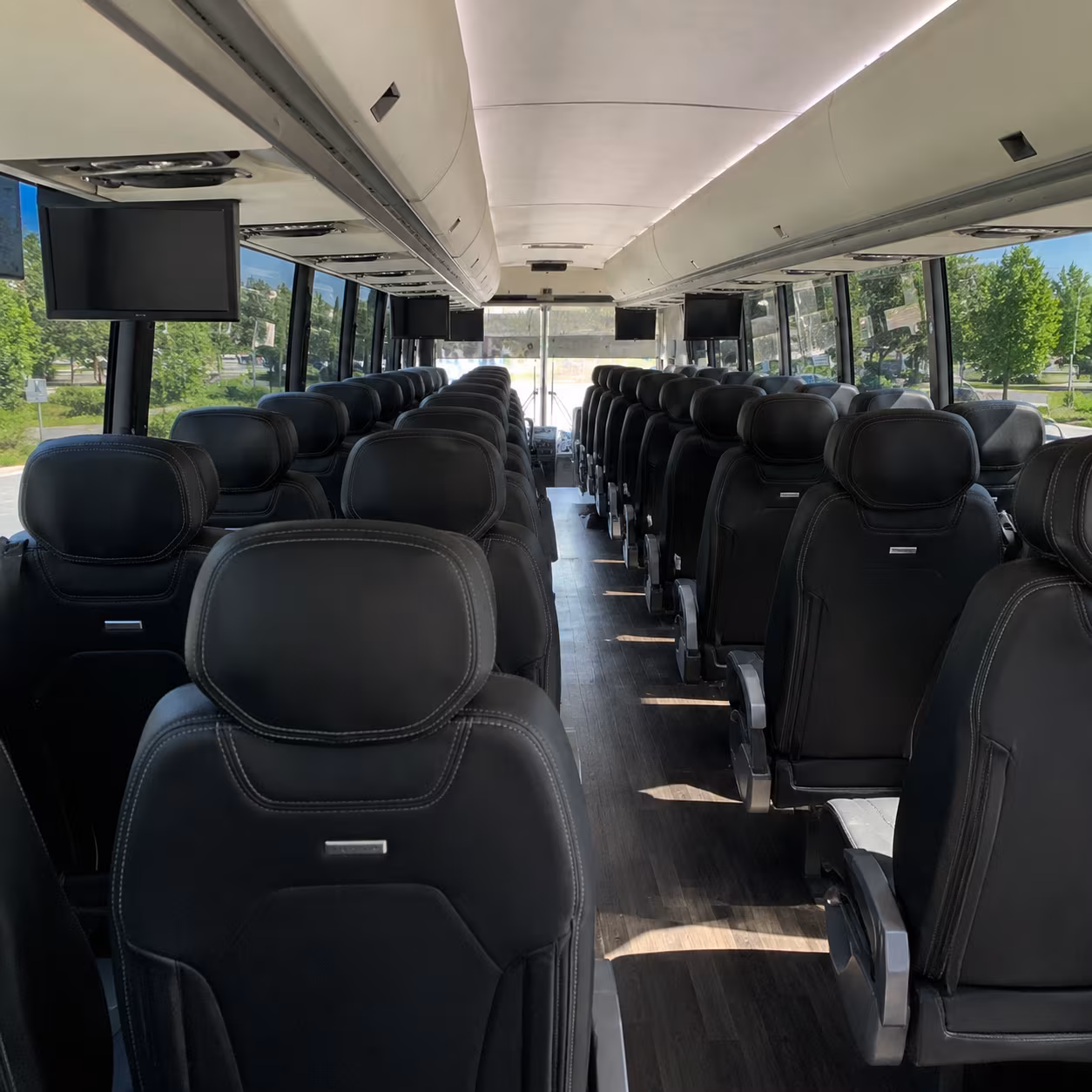 lorain 56 passenger charter bus inside