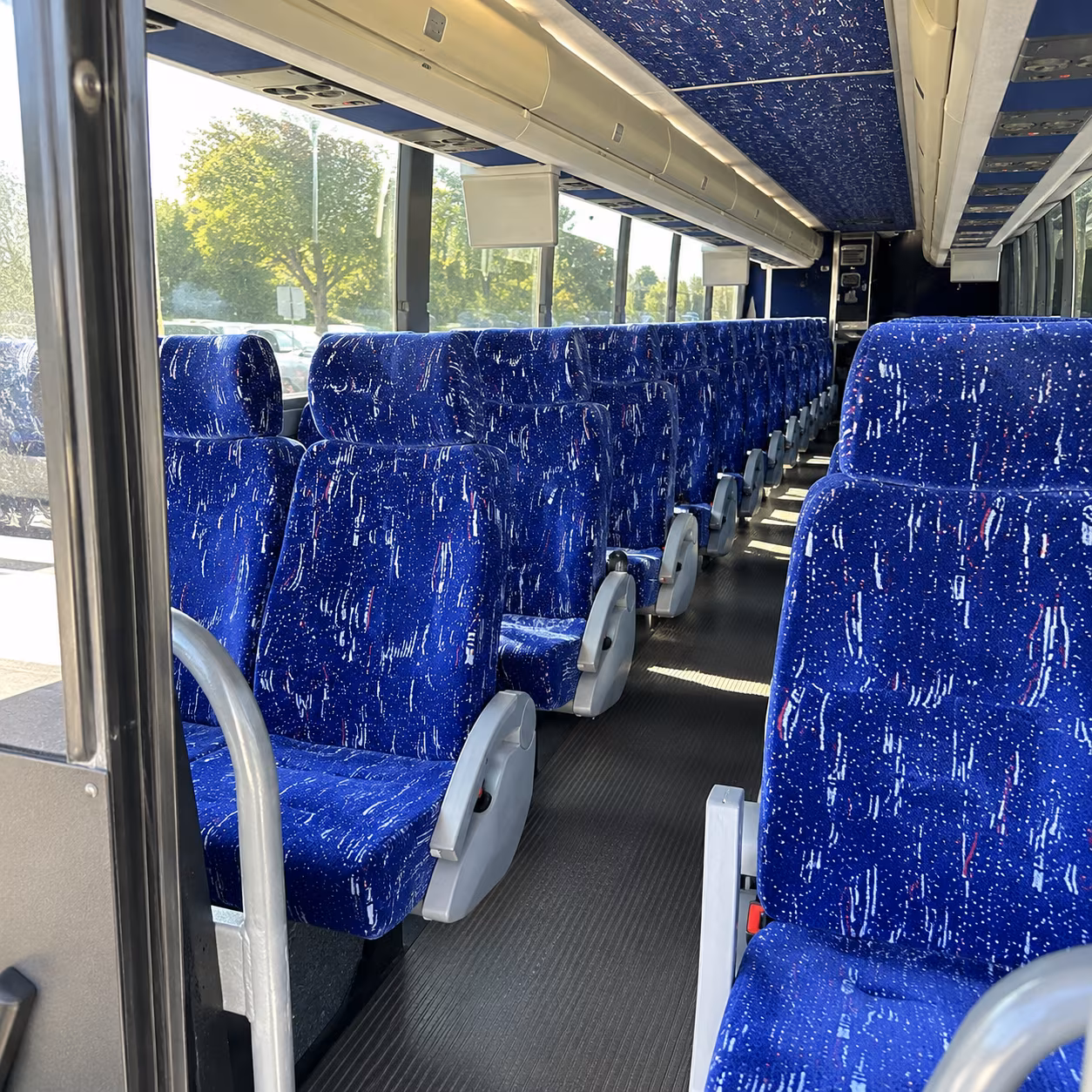 lorain 56 passenger charter bus interior